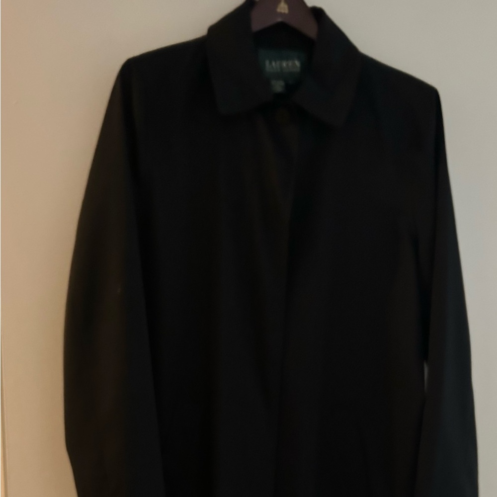 Lauren Ralph Lauren Elegant Black Trench Coat, Classic